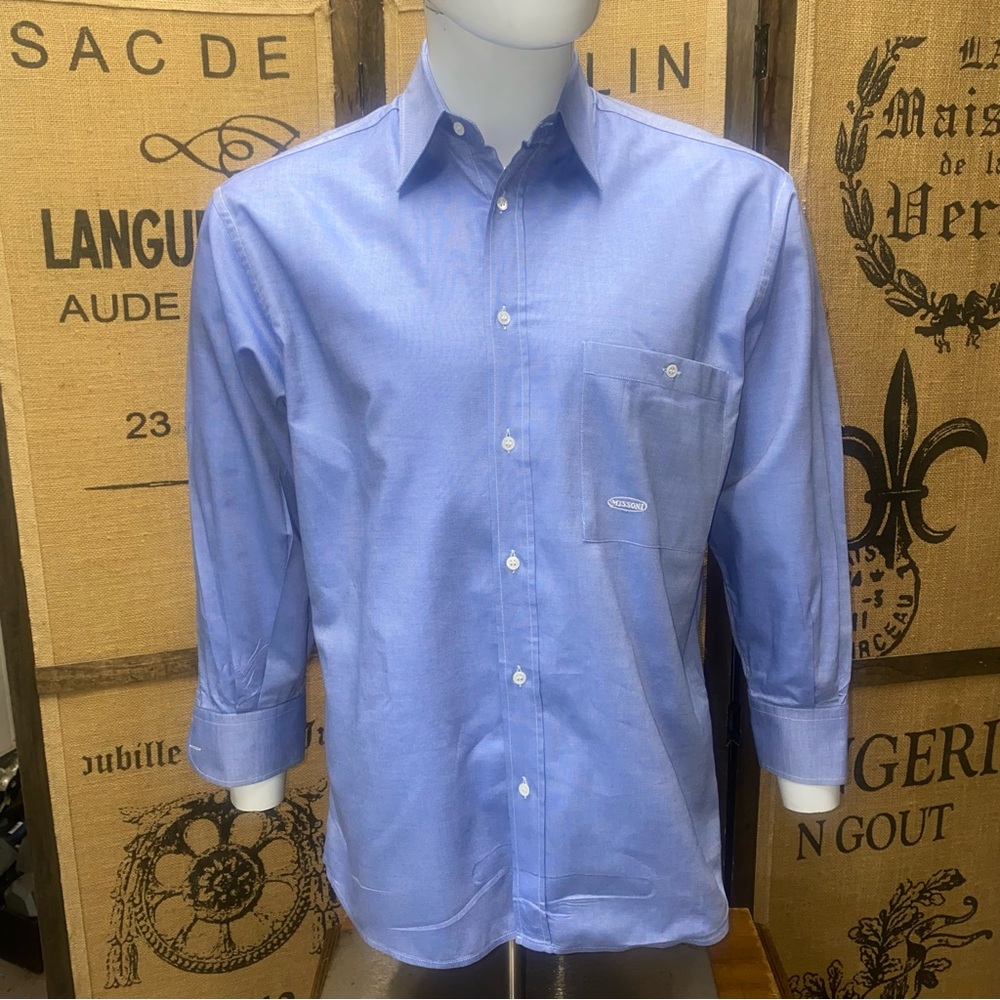 Missoni Light Blue Long-Sleeve Dress Shirt, 14.5
